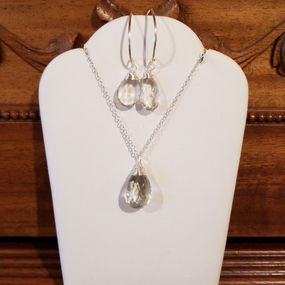 Green Amythest  necklace and earrings